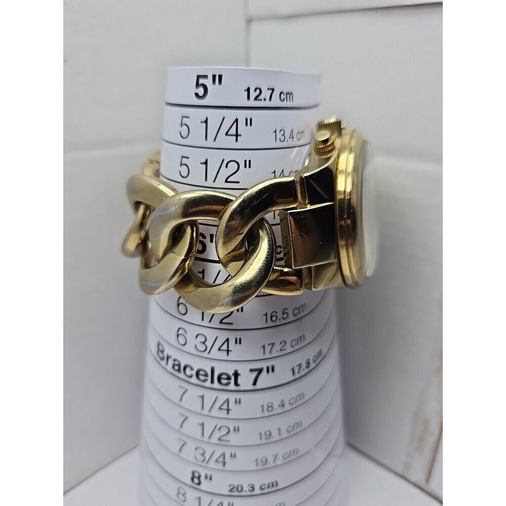 Michael Kors Runway MK3131 Gold Tone Watch Chain 38mm New Battery Womens Sz Smal - Picture 7 of 9